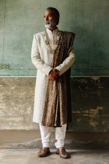 AMIT BEHKI Mint Green Sherwani Set 