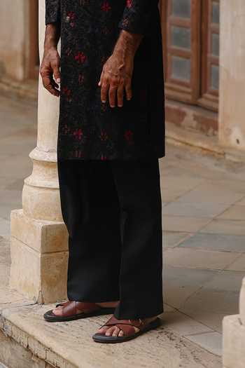 Buy AMIT BEHKI Black Silk, Viscose Embroidered Kurta Set Online at Aza Fashions Buy_AMIT BEHKI_Black Silk, Viscose Embroidered Kurta Set _Online_at_Aza_Fashions