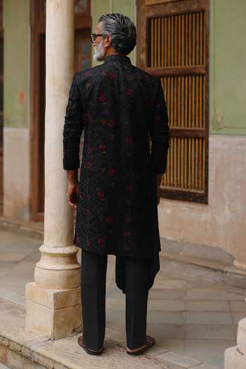 AMIT BEHKI Black Embroidered Kurta Set 