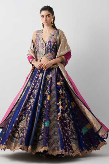 Aum By Asit And Ashima Embroidered Lehenga Set 