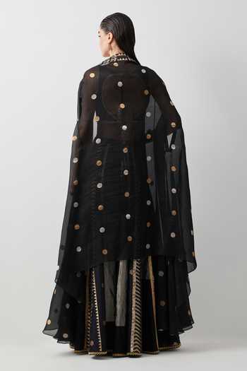 Aum By Asit And Ashima Hand Embroidered Cape Sharara Set 