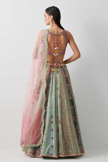 Aum By Asit And Ashima Embroidered Blouse Lehenga Set 