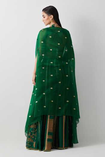 Aum By Asit And Ashima Hand Embroidered Cape Sharara Set 