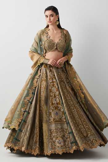 Aum By Asit And Ashima Hand Embroidered Lehenga Set 