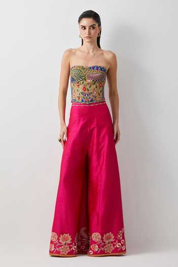 Aum By Asit And Ashima Embroidered Corset & Palazzo Set 