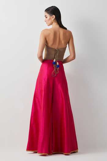 Aum By Asit And Ashima Embroidered Corset & Palazzo Set 