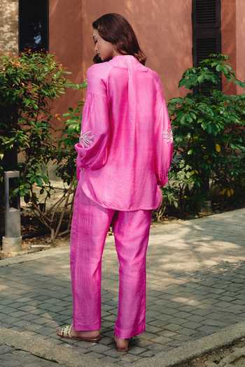 Kavya Singh Kundu Azalea Floral Embroidered Shirt & Pant Set 