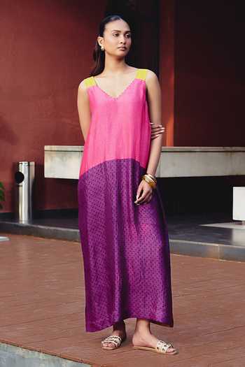 Kavya Singh Kundu Dusk Block Printed Dress 