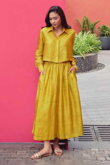 Kavya Singh Kundu Tulip Block Print Shirt & Skirt Set 