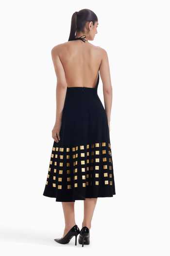 Sameer Madan Flare Signal Halter Neck Dress 
