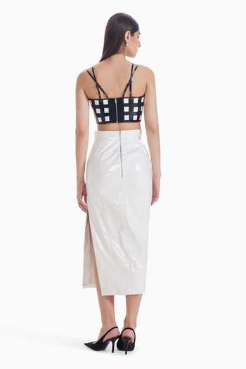 Sameer Madan Checkered Grid Pattern Bustier 
