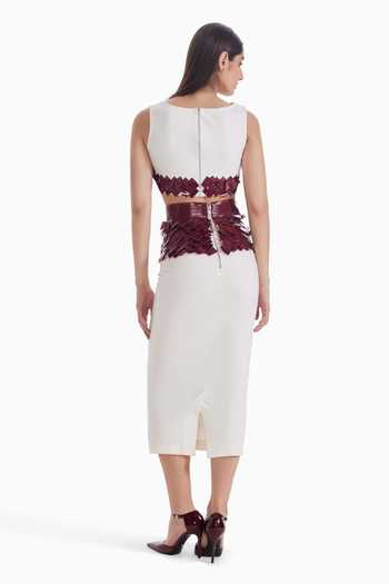 Sameer Madan Slipped Halo Geometric Embellished Crop Top 