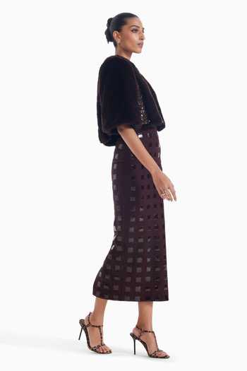 Sameer Madan Wine Jersey Delusional Darling Pencil Midi Skirt Online at Aza Fashions Sameer Madan_Wine Jersey Delusional Darling Pencil Midi Skirt _Online_at_Aza_Fashions