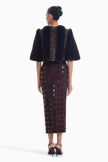 Sameer Madan Delusional Darling Pencil Midi Skirt 