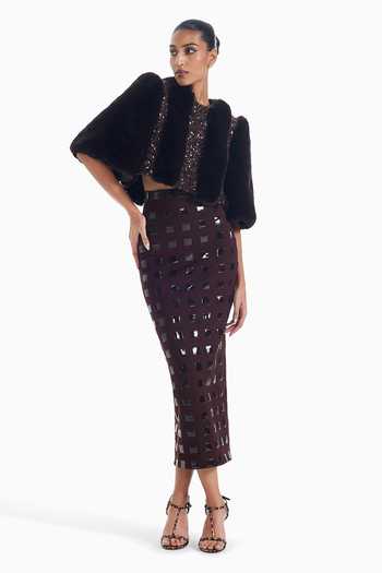 Sameer Madan Delusional Darling Pencil Midi Skirt 