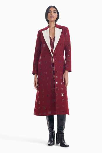 Sameer Madan Red Flag Romance Embellished Trench Jacket 