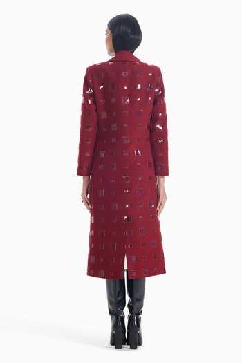 Sameer Madan Red Flag Romance Embellished Trench Jacket 