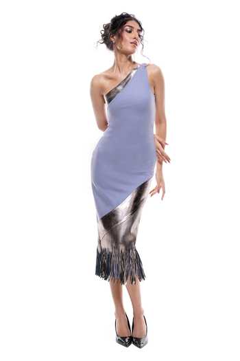 Sameer Madan Samba At Midnight Bodycon Jersey Dress 