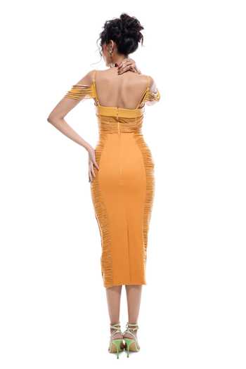 Sameer Madan Sunray Breeze Bodycon Sequin Work Dress 