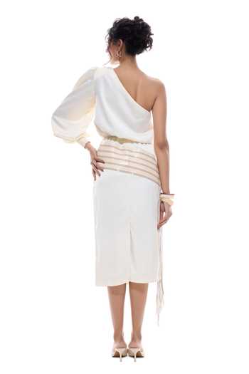 Sameer Madan Sancho One Shoulder Dress 