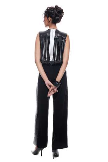 Sameer Madan Corcovado Fringe Sleeveless Jumpsuit 
