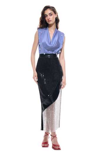 Sameer Madan Mirror Beach Crochet Mesh Skirt 