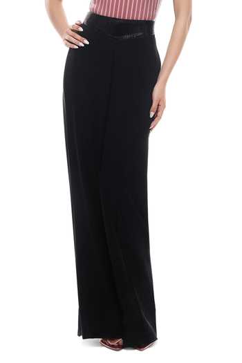 Sameer Madan Black Crepe, Faux Leather High-waisted Pant Online at Aza Fashions Sameer Madan_Black Crepe, Faux Leather High-waisted Pant _Online_at_Aza_Fashions