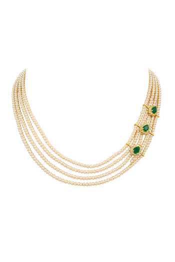 Joules by Radhika Veylaya Pearl Embellished Layered Necklace 