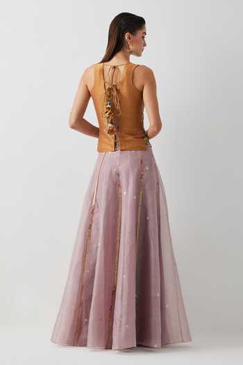 Aum By Asit And Ashima Embroidered Corset & Skirt Set 