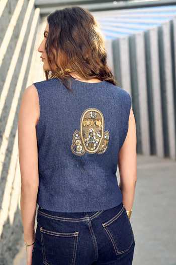 ASHNA VASWANI Embellished Coin & Mirror Waistcoat 