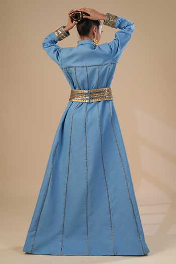 ASHNA VASWANI Hand Painted Kota Doria Dress Set 
