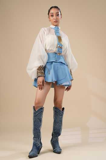 ASHNA VASWANI Hand Work Denim Tie 
