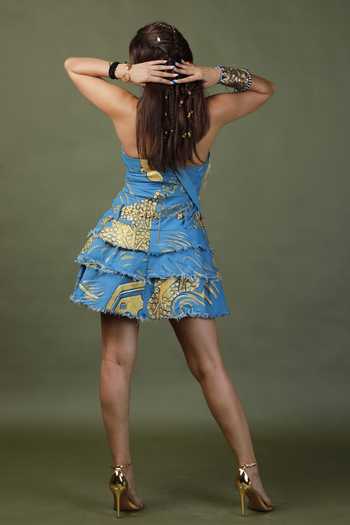 ASHNA VASWANI Hand Painted Denim Dress 
