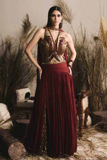 ASHNA VASWANI 3D Embellished Corset Lehenga Set 