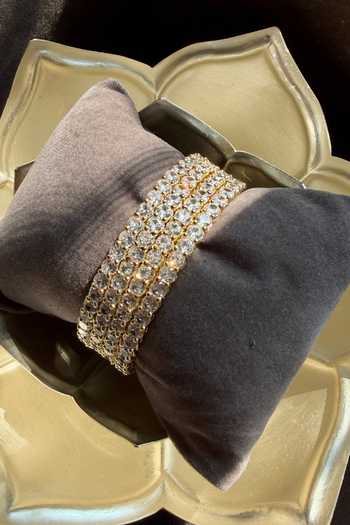 Prestones Crystal Embellished Bangles - Set of 4 