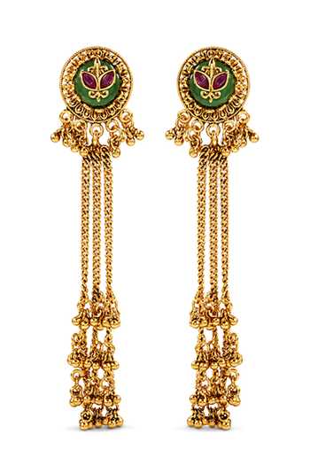 Prestones Lotus Motif Earrings 