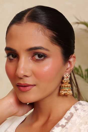 Prestones Kundan Embellished Earrings 