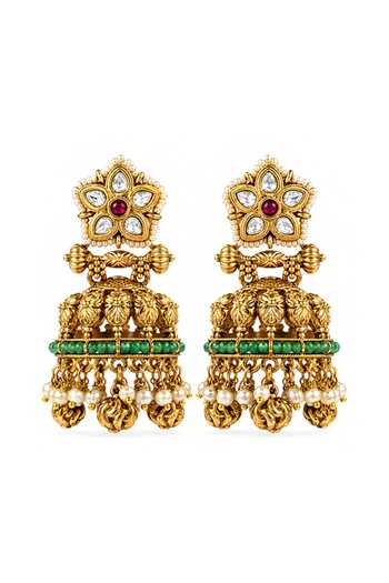 Prestones Kundan Embellished Earrings 