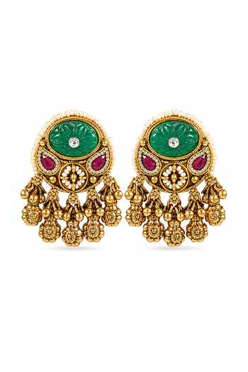 Prestones Antique Finish Mix Metal Earrings 