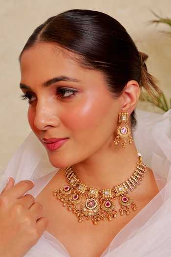 Prestones Stone Embellished Necklace Set 