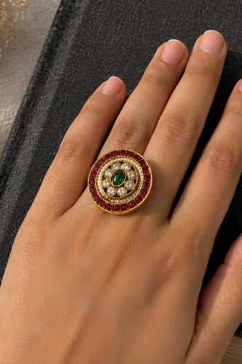 Prestones Polki Embellished Ring 