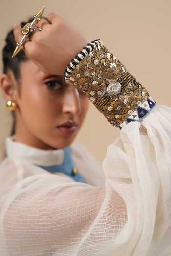 ASHNA VASWANI Handwork Embellished Denim Cuff 