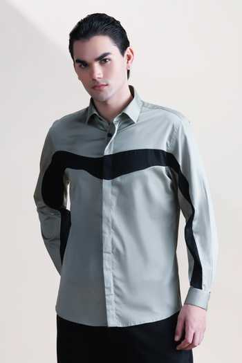 Abkasa Aura Colorblock Cotton Shirt 