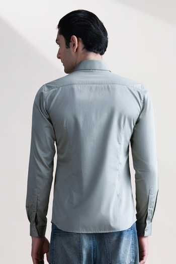 Abkasa Succint Geometric Panel Cotton Shirt 