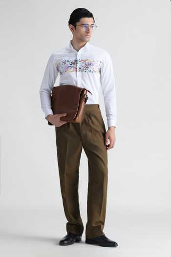 Buy Abkasa White Cotton Terra Embroidered Shirt Online at Aza Fashions Buy_Abkasa_White Cotton Terra Embroidered Shirt _Online_at_Aza_Fashions