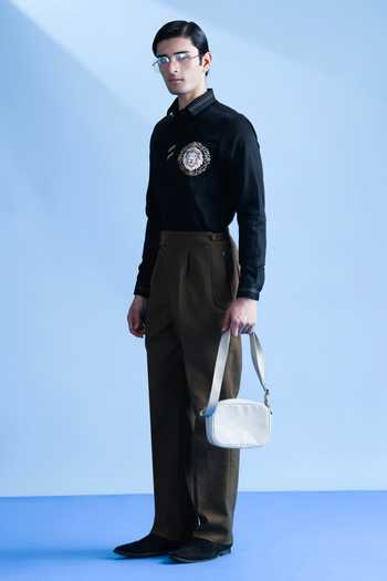 Abkasa Black Cotton Legacy Embroidered Shirt Online at Aza Fashions Abkasa_Black Cotton Legacy Embroidered Shirt _Online_at_Aza_Fashions