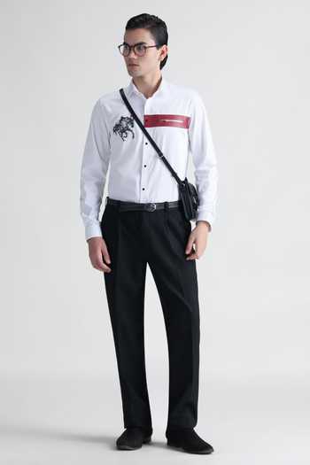 Buy Abkasa White Cotton Synth Long Sleeve Shirt Online at Aza Fashions Buy_Abkasa_White Cotton Synth Long Sleeve Shirt _Online_at_Aza_Fashions