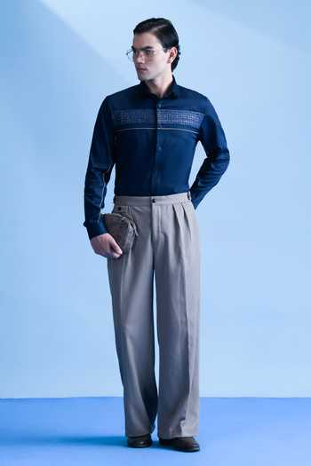 Abkasa Mirage Metallic Panel Cotton Shirt 