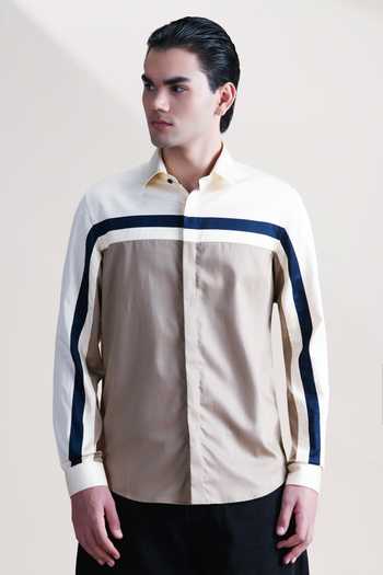 Abkasa Yola Colourblock Cotton Shirt 