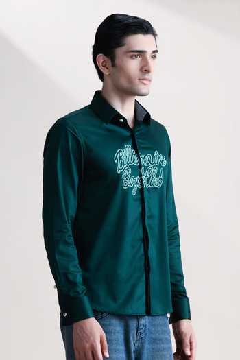 Abkasa Green Cotton Billionair Shirt Online at Aza Fashions Abkasa_Green Cotton Billionair Shirt _Online_at_Aza_Fashions